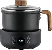 600w Multi-Function Electric Slow Cooker,Split Electric Hot Pot,Heating Panel Stove, Adjustable Temperature Control,6 Cooking Modes,Glass Lid and Steamer