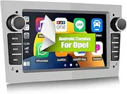 [2+64G] CAMECHO Android 13 Car Radio for Opel Corsa d/Astra h/Zafira b/Meriva/Vivaro with Carplay/Android Auto/Mirrorlink, 7 Inch Capacitive Touchscreen Supports WiFi GPS FM Bluetooth EQ Silver