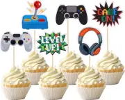 24 PCS Video Game Cupcake Toppers - Assorted Game On Controllers - Cake