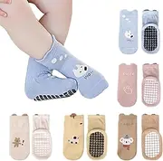 [EOAMGO] 5 Pairs of Stopper Socks Children, Non-Slip Socks Children, Baby Socks, Non-Slip Socks for Babies, Toddlers and Kids