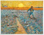The Sower at Sunset Vincent van gogh Ceramic Tile Mural Backsplash Medallion