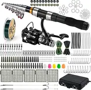 [Alwonder] Carp Fishing Rod Reel Combo Telescopic Travel Rod with Bait Feeder Reel, Carp Fishing Stalking Setup Tackle Box Carp Fishing Accessories Kit Boilie Stop, Bait Bands