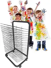 20 Tier Art Drying Rack, Art Shelf Storage Rack On Wheels, Ideal for Educational Schools and Art Club Racks for 8KA3 Artworks/Paintings
