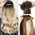 16"-24" Double Drawn Nail U Tip Human Hair Extensions Pre-bonded Keratin Glue 1G