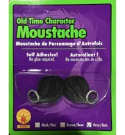 Old Time Cowboy Bandit Western Black White Men Costume Moustache