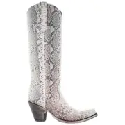 Corral Boots Python Snip Toe Cowboy Womens Grey Dress Boots A3789