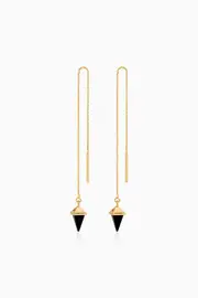 Oradina 14K Gold Prism Point Threaders in Gold - Black Onyx at Nordstrom, Size Large