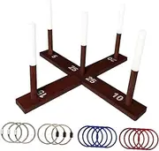 harayaa Ring Toss Game Playset Ferrule Puzzle Toy Ring Hook Game Interactive Toy for Parent Children Kids Indoor Outdoor Home Party
