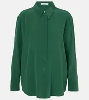 [Dorothee Schumacher] Dorothee Schumacher Striking Volumes crêpe de chine silk blouse AU 12 green
