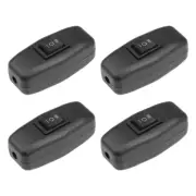 Inline Cord Switch On-Off-On DPDT Lamp Light Rocker Switch Black AC 250V 3A 4pcs