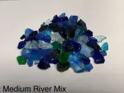 River Mix Fire Glass, Medium, Gas Fire Pits, Gas Fireplace, Landscaping