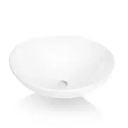 Sinber Vessel Sinks 16"X13" Oval Ceramic Countertop Matte Stone Composite White