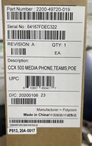 Ccx 500 Poly Media Phone Teams Poe 2200-49720-019