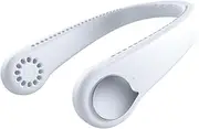 Leafless Hanging Neck Fan Handfree Air Cooler Outdoor Portable Fan Mini Hanging Neck Fan USB Charging Silent Air Cooler for Summer (White)
