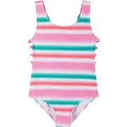 Andy & Evan Kids' Strappy Cutout One-Piece Swimsuit in Pink/Blue/Stripe at Nordstrom, Size 12-14Y
