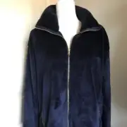 Old Navy Women's Navy Plush Zip-front Jacket Zip Pockets Size Small/Tall NWT