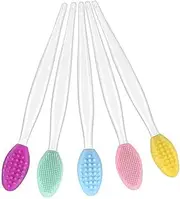 BIUDECO Lip Scrub Brush Set 5pcs Silicone Exfoliating Lip Scrubber for Smooth Lips