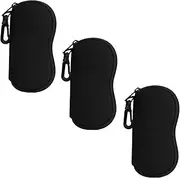 [LERTREE] 3Pcs Soft Eyeglasses Bag Neoprene Glasses Case Portable Sunglasses Pouch Zipper with Clip