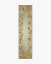 75' x 305' | Machine Washable Runner Rug | Kid & Pet Friendly | Indoor Rug | Sanderson Bird of Paradise Silver Fern Tufted Rug | Ruggable