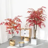 在飛比找樂天市場購物網優惠-仿真綠植假紅楓樹盆栽植物造景楓葉裝飾花客廳室內擺件大型假花卉