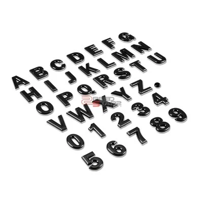 AUTO METAL GRILL TRUNK EMBLEM LOGO TRIM BADGE POLISHED BLACK TEXT LETTERING J