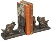 Bookends Bookend MOUNTAIN Lodge Schooling Fish Resin Hand-Painted Hand-Cast