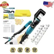 Versatile 10 Ton Hydraulic Hand Crimper for Copper & Aluminum Wires, 13 Dies