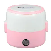1.2L Single Layer 250W Multi-function Stainless Steel Inner Insulated Cooking and Heating Lunch Boxes, Size: 17*16cm(Pink)