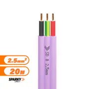 2.5mm Twin & Earth Flat Cable Purple Non Migratory - Pvc / Pvc - SRF3025VHT-100P - 20mtr Cut
