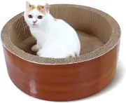 ScratchMe Cat Scratcher Post & Board, Round Cat Scratching Lounge Bed, Durabl...