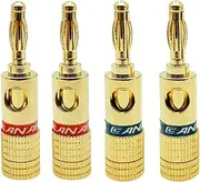 CCWUTQF 8pcs/Set 4mm Banana Plug Socket Speaker 24K Gold Plated Pure Copper Audio Connector Terminal(4 Red 4 Blue)