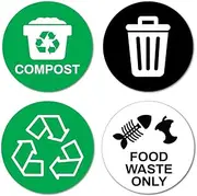 4X Recycle Stickers Food Compost Trash Sticker Decal Window Sign Bin Car Safety