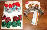 LOT: Danbar Girl's Holiday hair clip bows & Light Up Headband - ALL NEW
