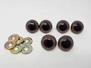 3 pair VTG Zim's Brown Koala Bear Eyes 30mm Plastic Safety Amigurumi Craft Doll
