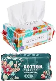 Soft Cotton Tissue - Thickened Facial Paper Towels Pearl Pattern Design - Safe Dry Wipes, Soft Face Tissues for Makeup Removing, Adults, Skin Care