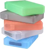 SEWACC 5pcs Hard Drive Protection Box Portable Storage Case White Blue Green Orange Grey Durable and Shockproof Hard Disk Holder with Improved Loading Design