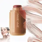 Multipurpose Long Lasting Smooth Blush Stick,3-In-1 Buildable Natural Matte Blush Stick For Cheeks,Pocket Blush Stick,Natural Matte Blush Stick,Long-Wearing Blendable & Building Color (F)