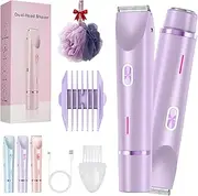 Beauty Bloom V2, Beauty Bloom Electric Razor, 2-in-1 Women's Body Shaver, Groin Trimmer for Men, Dual-Head Electric Shaver for Underarms, Legs, Arms, IPX7 Waterproof, Wet & Dry Use (Purple)