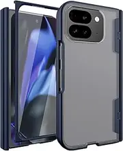 [Miimall] for Google Pixel 9 Pro Fold Case, [Magnetic Hinge Protection & Anti-Shock Design][Built-in Screen Protector&Camera Protector] Full Body RuggedShockproof Phone Case for Pixel 9 Pro Fold, Blue
