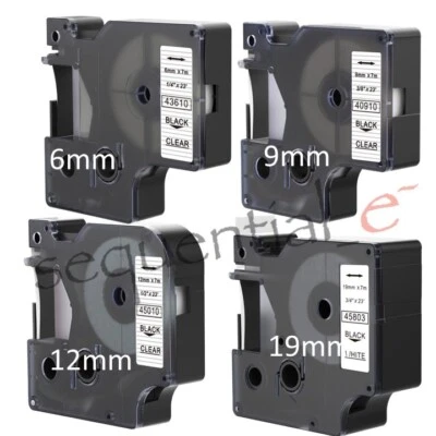 6mm 9mm 12mm 19mm COMPATIBLE DYMO D1 Label Tape for DYMO Label Manager 160 280
