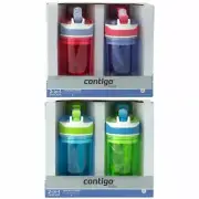 Contigo Kids Water Bottle 2-in-1 Snacker BPA FREE 2 Pack Blue Green/Purple Red