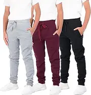 [Real Essentials] Pack of 3: Men's Pyjama Pants - Men's Knit Cotton Flannel Plaid Lounge Bottoms with Button Fly S-3XL