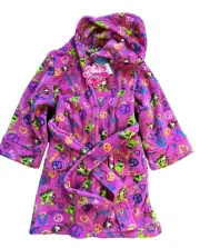 Girl Thing Pajama Plush Robe Hooded Bathrobe Pool Beach Cover Up Bath Robe Frogs