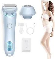 Proustore Razor, Proustore Shaver, 2-in-1 Electric Lady Shaver, Wet & Dry Smoothshave Razor Removable Head with LED Display (Blue)
