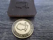 Augusta National Golf Club Masters Brass Coin Leather Case Putter Ball Marker⛳⛳