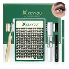 DIY Lash Extension Kit KEYYOU 144Pcs Lash Clusters Eyelash Extension Kit with Ma