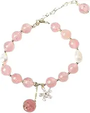 [Generic] Crystal Bead Bracelet | Flower Charm Bracelets,Pearl Bracelets Crystal Rhinestone Bangle Bracelets Bead Bracelets Jewelry for Girls
