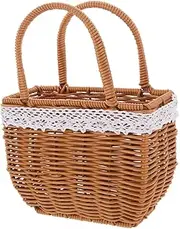 Levemolo Hand-woven Shoulder Bag Wicker Handbag Tote Mesh Basket Purse for Women
