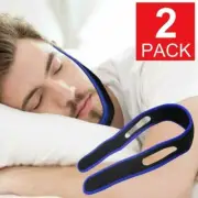 2 Pcs Stop Snoring Chin Strap Anti Snore Sleep Apnea Belt Device Solutions