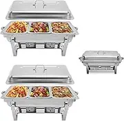 2Pack Chafing Dishes for Buffet, Stainless Steel Chafing Dish Buffet Complete Set, 8 Quart Chafers and Food Warmers Sets for Party, 63 * 35 * 31Cm